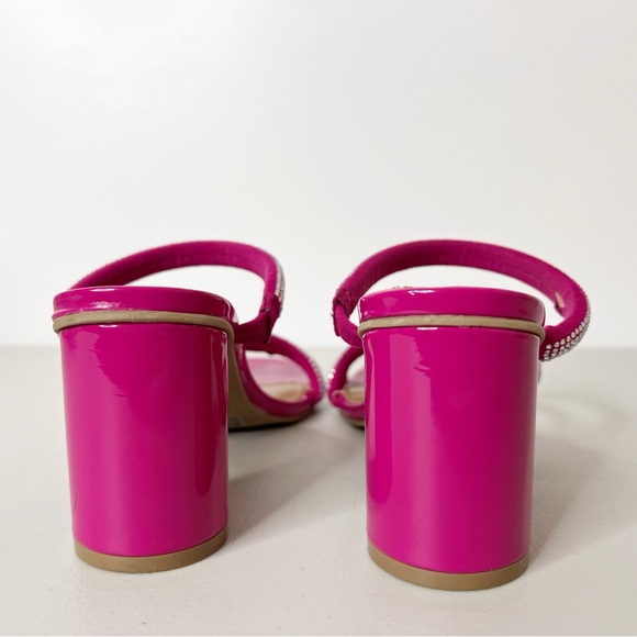 Report Rose Pink Rhinestone Embellished Block Heels Size 9 - Picture 4 of 9